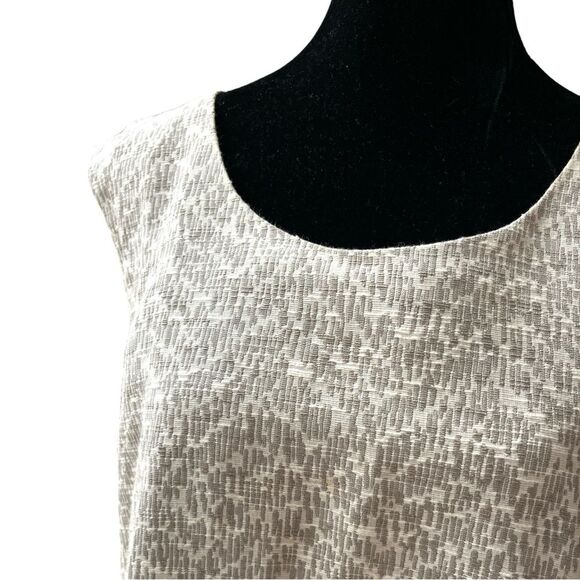 Lafayette 148 New York Neutral Sleeveless Tweed Shift Dress Women's Size 14 - Picture 2 of 9